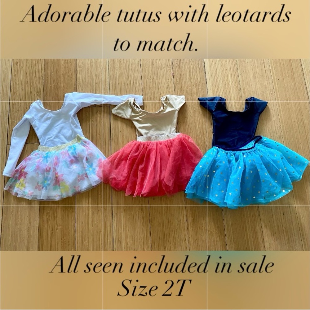 Adorable tutus with leotards.